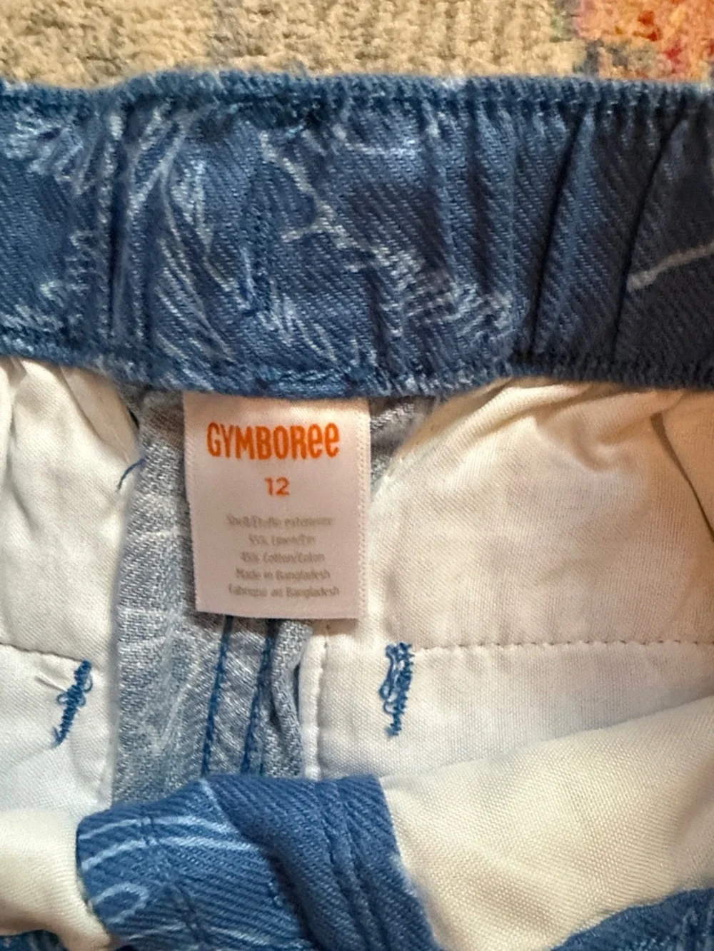 Gymboree Blue Tropical Leaf Swim Shorts